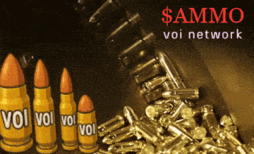 a bunch of gold bullets with the words voi voi voi voi on them