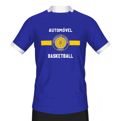 a blue shirt that says automobil basketball on the front