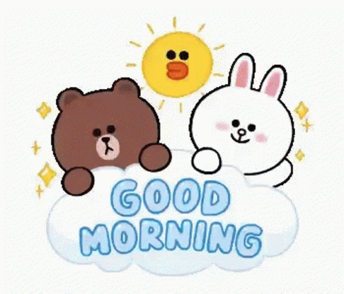 Good Morning Brown Bear And Cony Bunny GIF - Good Morning Brown Bear And Cony Bunny Cute GIFs
