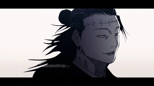 a drawing of a man with stitches in his head