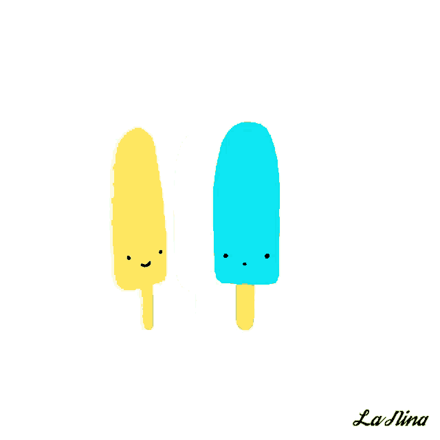 a drawing of two popsicles with the words " yummy " written above them