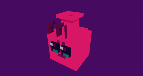 a pink block with a face on it and the number 29