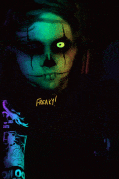 a drawing of a clown with the word freaky on the bottom right