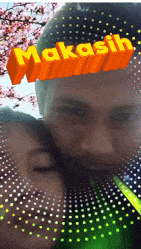 a picture of a man and a woman with the words " makasih " on the top