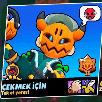 a picture of a cartoon character with a pumpkin mask and horns