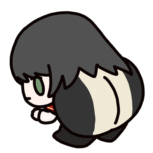 a drawing of a girl with long black hair