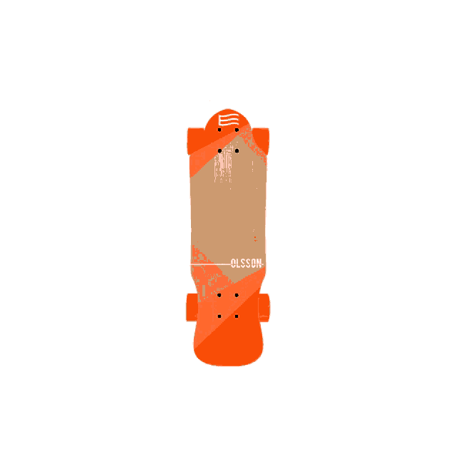 a skateboard with the word olsson on the front