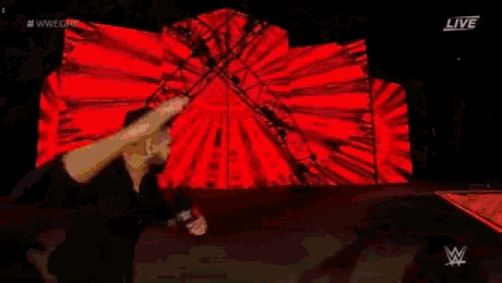 a live wrestling event is being shown on a television screen .