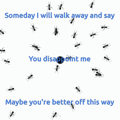 someday i will walk away and say you disappoint me maybe you re better off this way