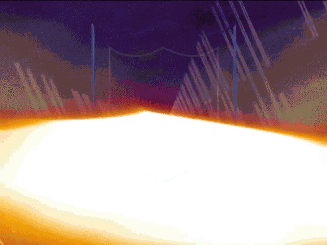 a computer generated image of a sunset with a white circle in the center