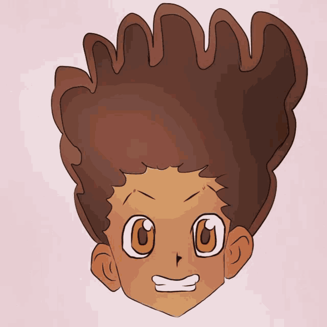 a cartoon drawing of a boy 's face with a slight smile on his face