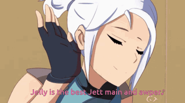 a cartoon of jelly is the best jett main and awper