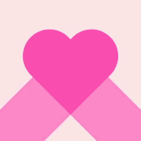 a pink heart on a white background with two pink lines