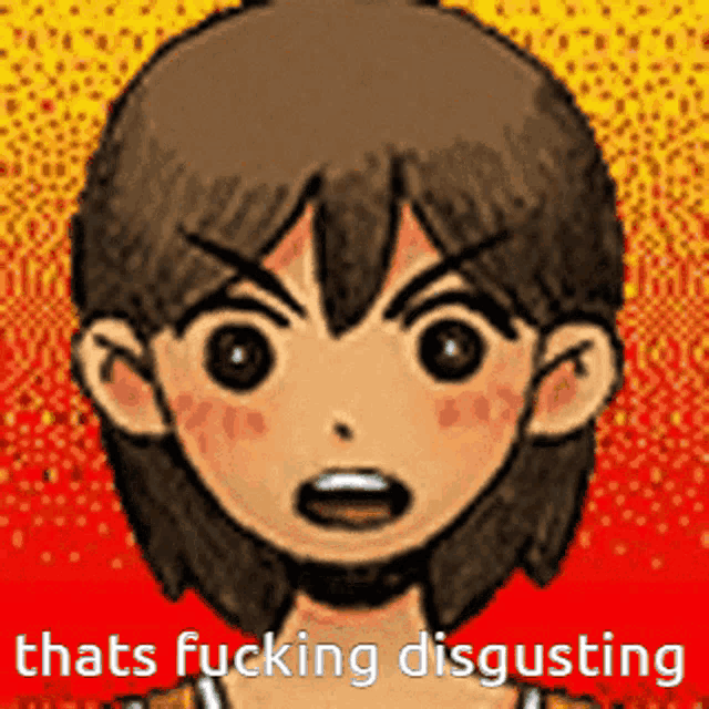 a picture of a cartoon character with the words thats fucking disgusting