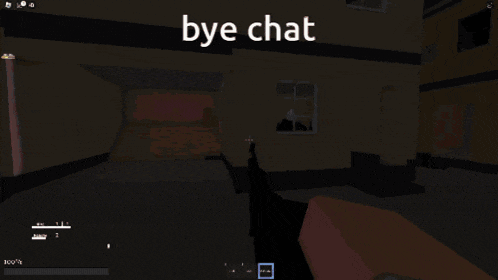 a screenshot of a video game with the words bye chat at the top