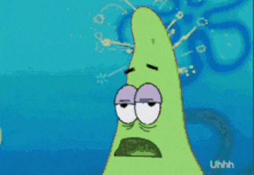 a cartoon of patrick star from spongebob squarepants with a surprised expression on his face