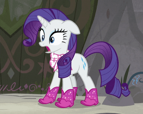 a cartoon pony wearing a scarf and pink boots