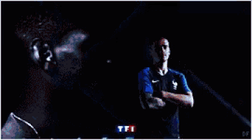 a pixelated image of a person 's legs with tfi written on the bottom