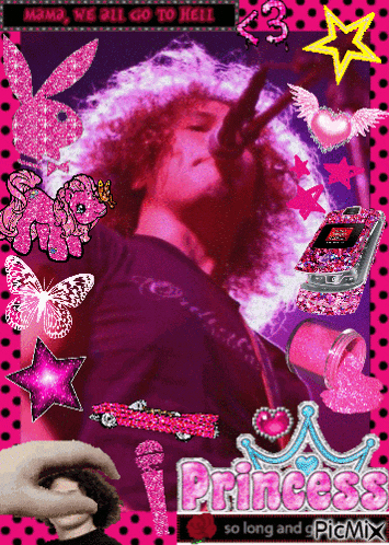 a picture of a woman singing into a microphone with the words princess so long and picmix on the bottom