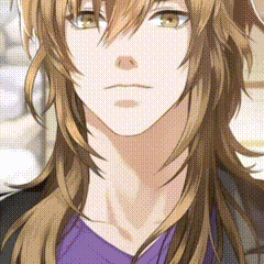 a close up of a person 's face with long hair .