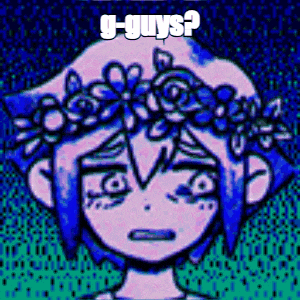 a cartoon of a girl with a flower crown on her head and the words `` g-guys ? ''
