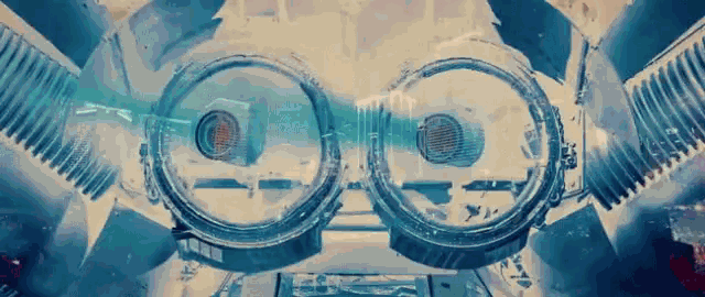 a close up of a machine that looks like a face
