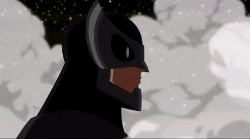 a cartoon drawing of a man in a batman suit