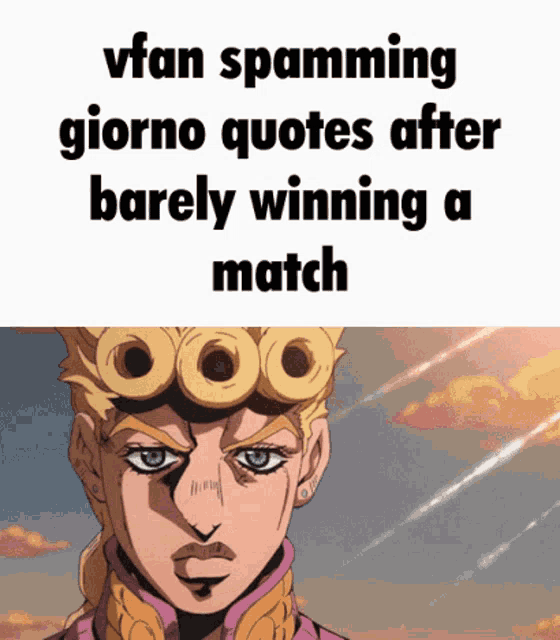 a cartoon of giorno from jojo 's bizarre adventure