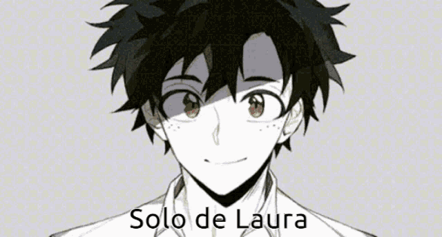 a drawing of a boy with the name solo de laura written on the bottom
