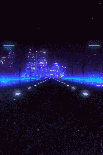 a computer generated image of a highway with a city in the distance