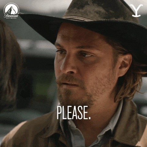 a man wearing a cowboy hat says please in front of a paramount network logo