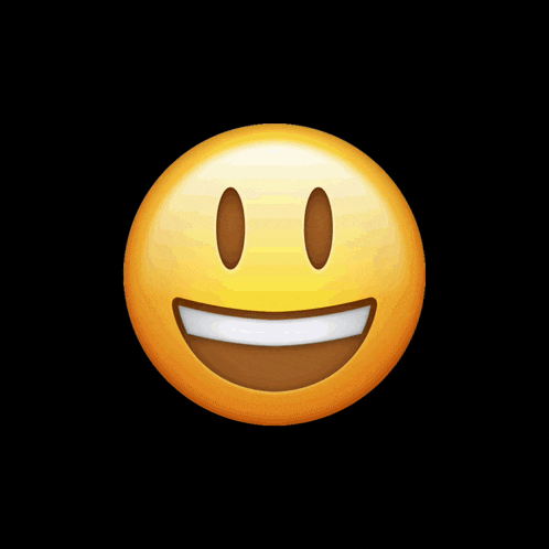 a yellow smiley face is behind a camera on a black background