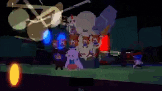 a screenshot of a video game with a bunch of cartoon characters in it .