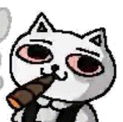 a pixel art drawing of a cat smoking a cigarette .