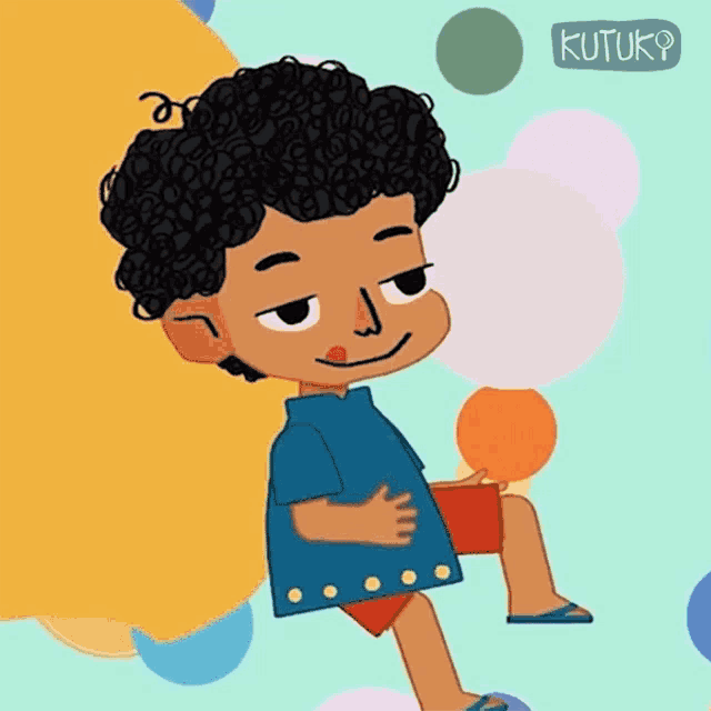 a cartoon drawing of a boy with the word kutuk on the bottom right