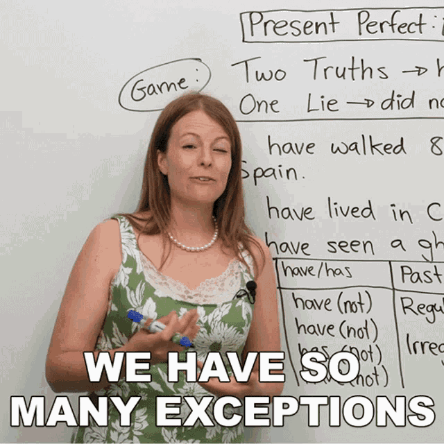 We Have So Many Exceptions Emma GIF - We Have So Many Exceptions Emma Learn English With Emma GIFs