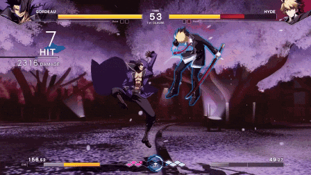 a screenshot of a video game showing bordeaux and hyde fighting each other