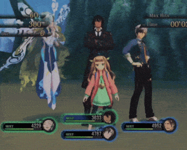 a screenshot of a video game shows a girl standing next to a man and a woman