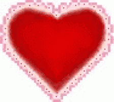 a red heart with a pink and white checkered frame