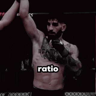 two men are fighting in a boxing ring and the word ratio is on the bottom right