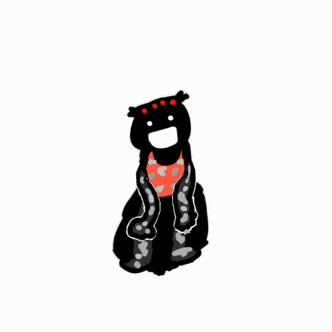 a cartoon drawing of a black panther wearing a red shirt and a crown .