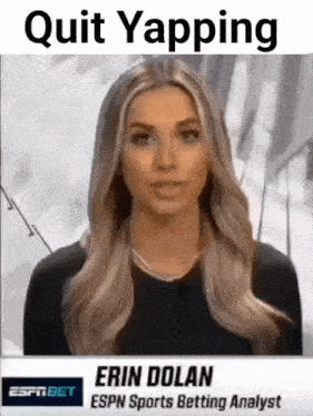 espn sports betting analyst erin dolan is shown in a video