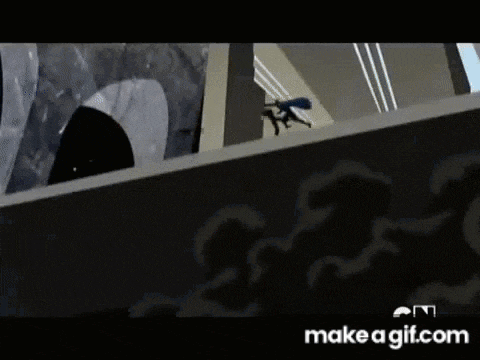 a cartoon of superman and robin fighting each other .