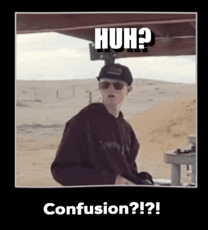 a picture of a man with the words huh confusion written above him