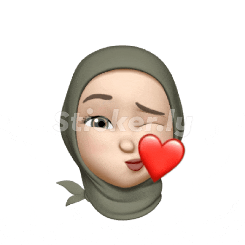 a woman wearing a hijab has a heart in her mouth