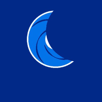 a blue and white becker logo on a dark blue background