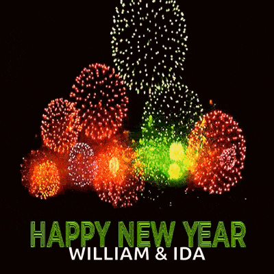 a happy new year william and ida greeting card