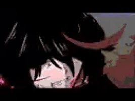 a close up of a person 's face with blood coming out of his mouth .