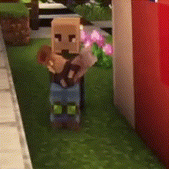 a minecraft character is standing in a grassy field
