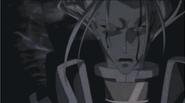 a close up of a cartoon character 's face with a shadow on it